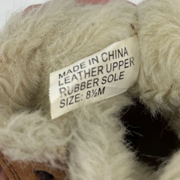 Vintage Y2K Michael Kors Tan Suede Faux Fur Lace-Up Wedge Ankle Boots - Picture 8 of 8